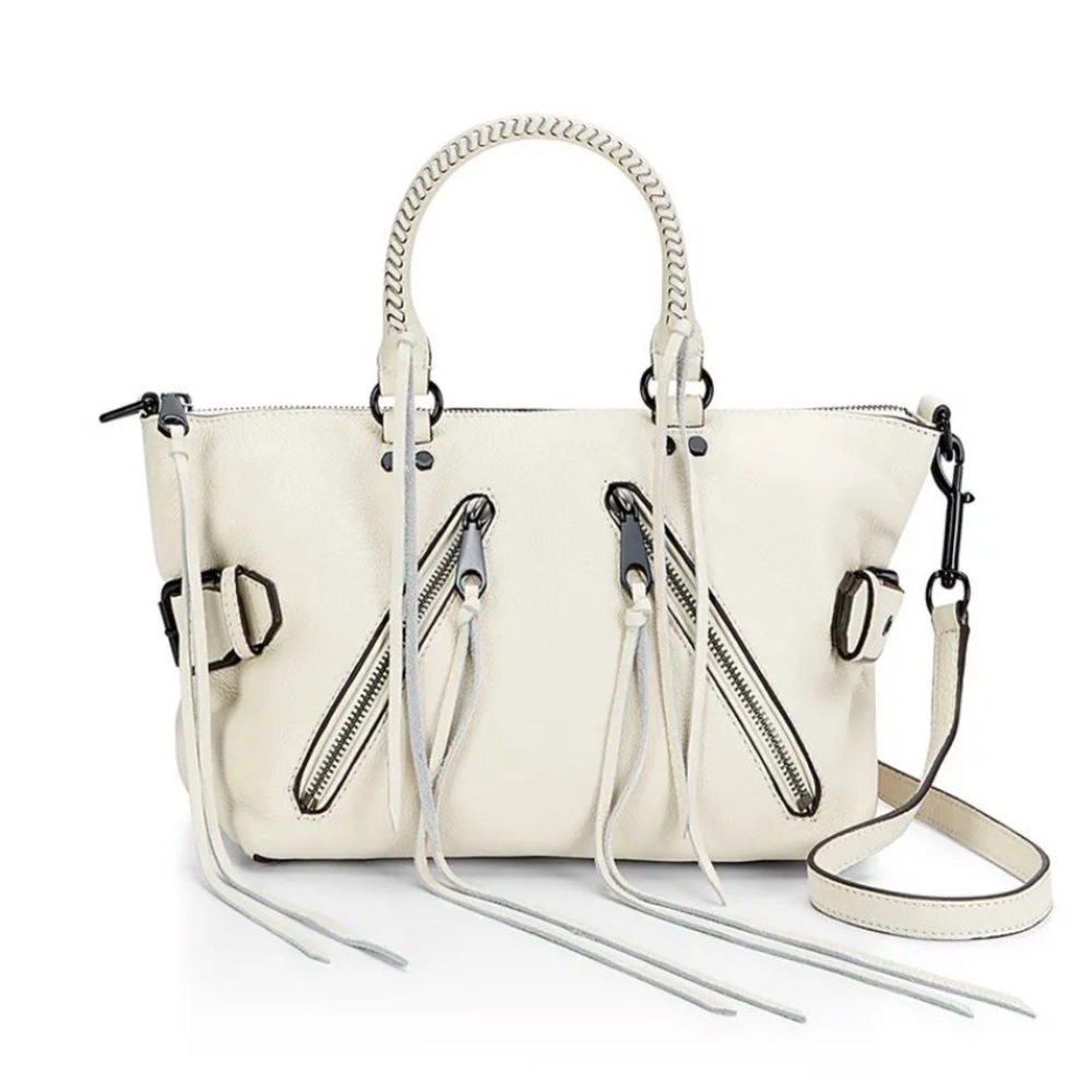 Rebecca Minkoff Moto Satchel Antique White